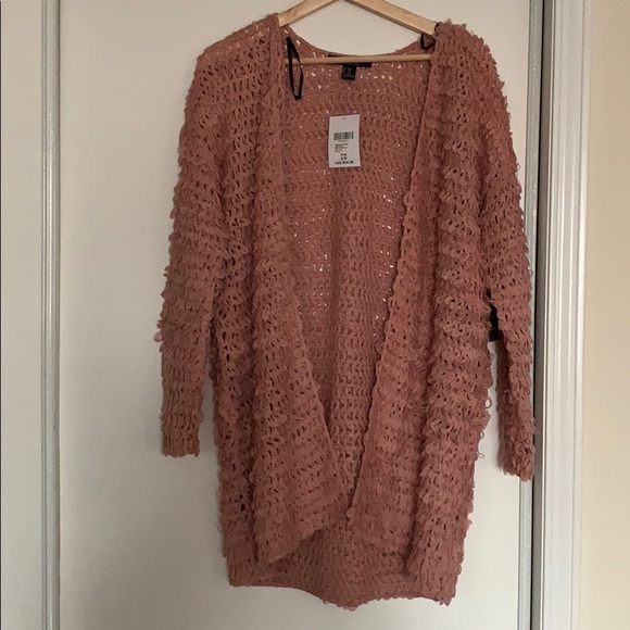 NWT Forever 21 Pink Sweater jacket CARDIGAN S/M - Picture 1 of 6